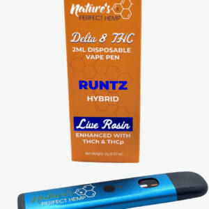 2mL, Runtz [Hybrid], Delta-8, Disposable Vape Pen, enhanced with THCh, THCp & Live Rosin.